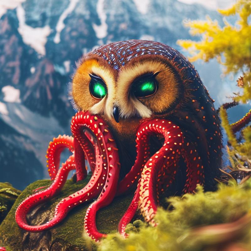 07760-3392717165-(classicnegative_1) photo of a gloomy (tentaclebeast_1.3) Owl brooding and contemplating over it's life choices while sitting on.png